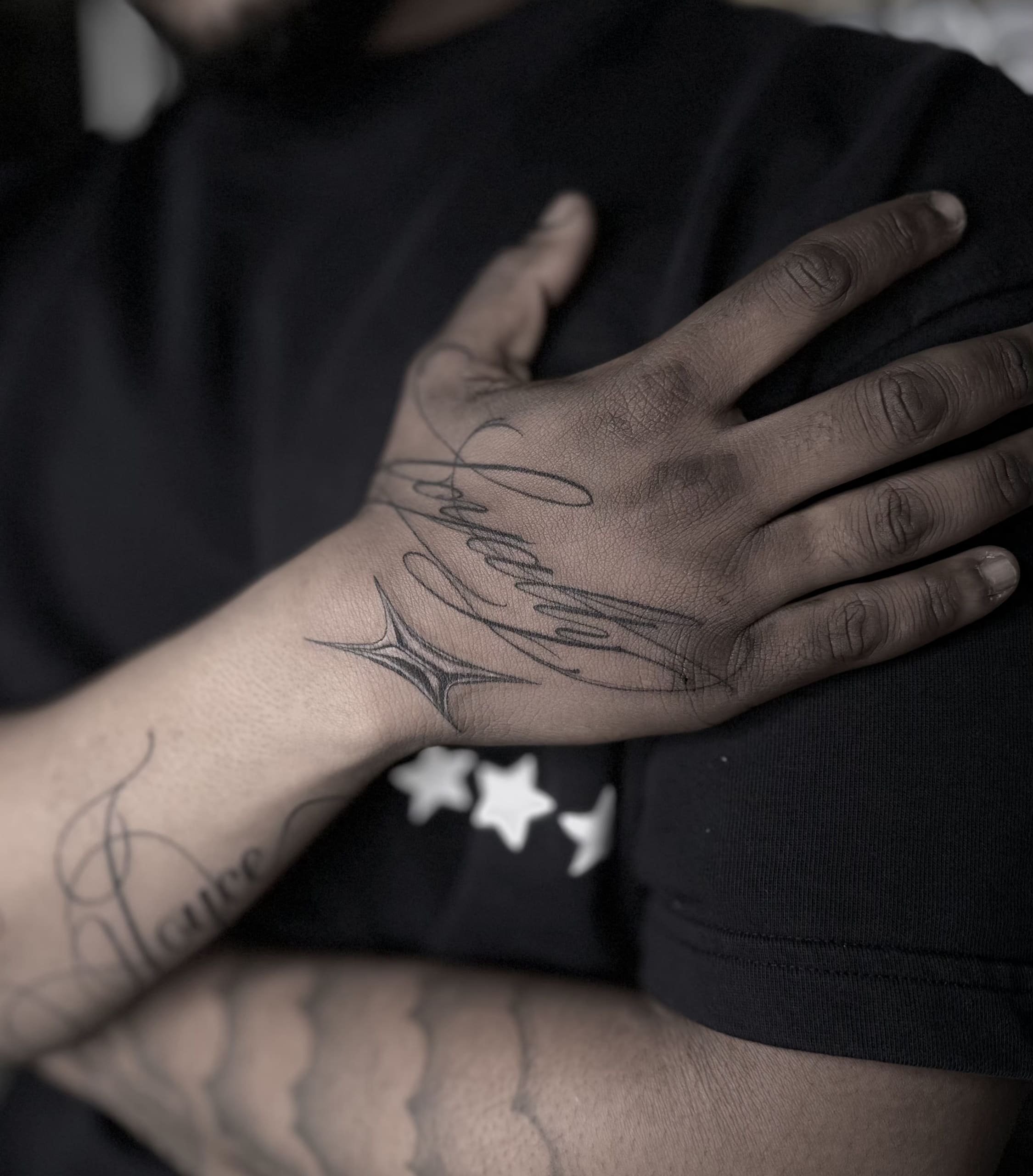 Tatouage calligraphie lettering fine line