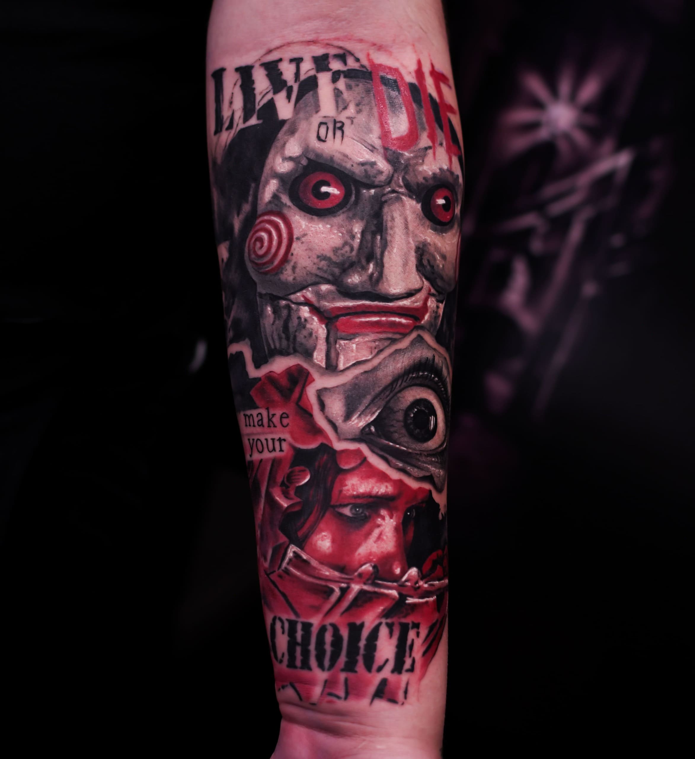 Tattoo nice réalisme Saw horreur cinéma